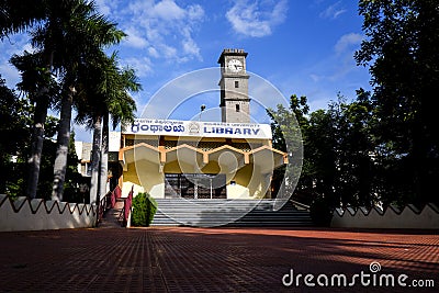 Front view of Gulbarga University Library building in Kalaburagi Editorial Stock Photo