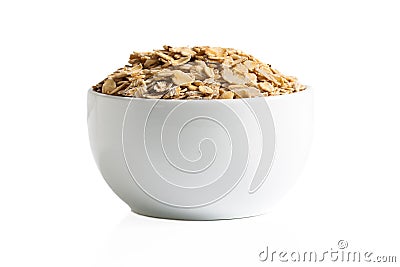 Front view of healthy oats in a cup isolation Stock Photo