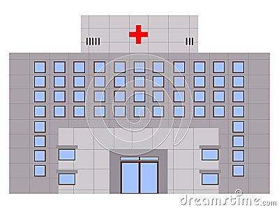 Front view of a hospital Vector Illustration