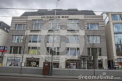 Front View Hudson`s Bay At The Rokin Amsterdam The Netherlands 2019 Editorial Stock Photo