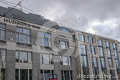 Front View Hudson`s Bay At The Rokin Amsterdam The Netherlands 2019 Editorial Stock Photo