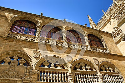 The front view of the main entrance of the cathedral of Granada, Spain Stock Photo