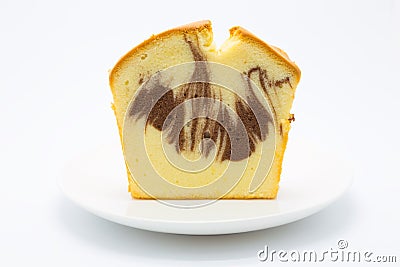 Front view of marble soft butter cake Stock Photo