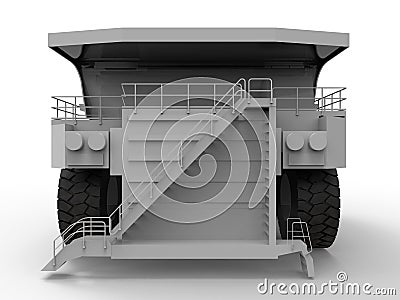 Front view - mining truck Cartoon Illustration