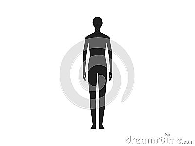 Front view of a neutral gender human body silhouette. Vector Illustration