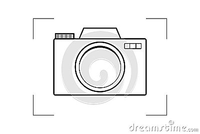 Front view Photo camera icon Vector Illustration