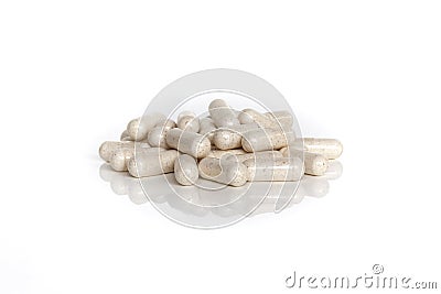 Front view of a pile of multivitamin supplements isolation Stock Photo