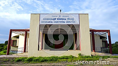 Front view of Remedial Coaching centre Building, Gulbarga University, Kalaburagi Editorial Stock Photo