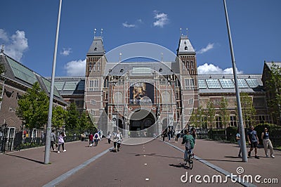 Front View Rijksmuseum Museum At Amsterdam The Netherlands 9-6-2022 Editorial Stock Photo