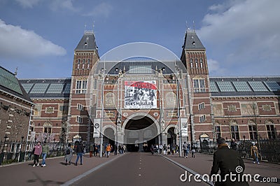 Front View Rijksmuseum Museum At Amsterdam The Netherlands 12-3-2022 Editorial Stock Photo