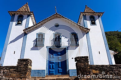 Front view of São batolomeu church, Ouro Preto,MG Brazil Stock Photo