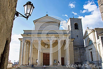 Front view of san marino basilic in neoclassic style Editorial Stock Photo