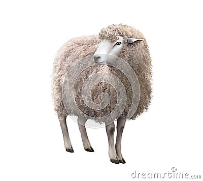 Front view of a Sheep looking away Stock Photo