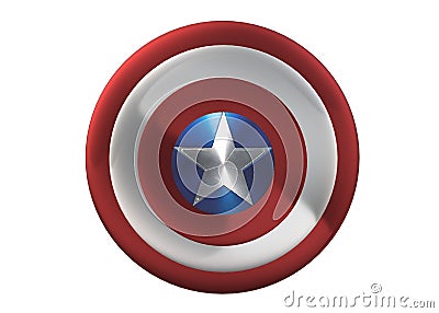 Front view of the shield of Marvel comic character Captain America Cartoon Illustration