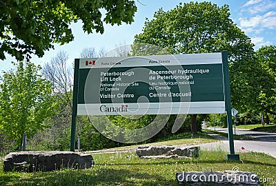 Signboard of Peterborough Lift Lock Editorial Stock Photo