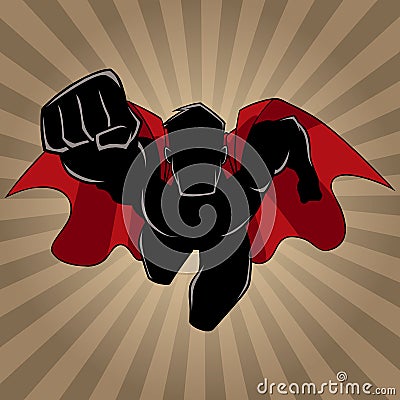 Superhero Coming Ray Light Silhouette Vector Illustration