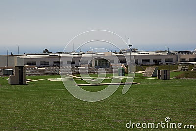 Front View of Skeet Shooting Ranges Stock Photo