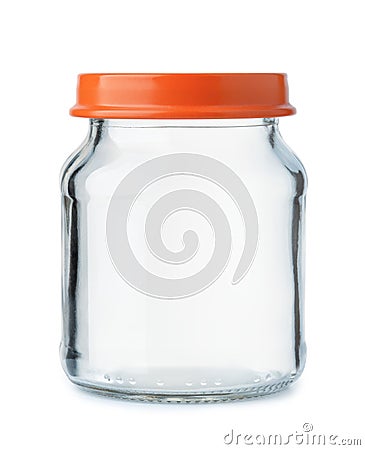 Small empty glass jar with lid Stock Photo