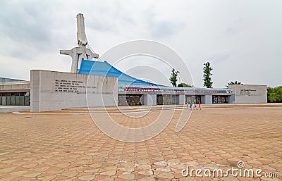 The front view of St. Paul`s Catholic Cathedral Abidjan Ivory Coast. Stock Photo