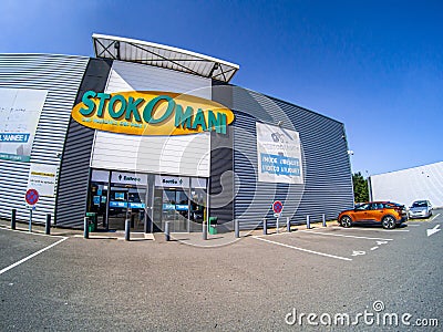 Front view of the Stokomani market in Le Mans, France Editorial Stock Photo