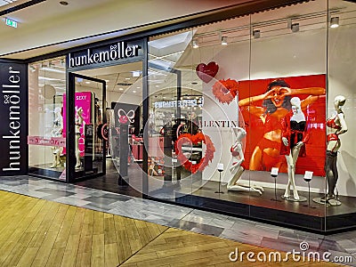 Front view of a store in the Gropius Passagen shopping mall in Berlin Editorial Stock Photo