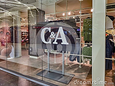 Front view of a store in the Gropius Passagen shopping mall in Berlin Editorial Stock Photo