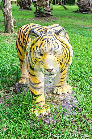 Front view tiger statue Stock Photo