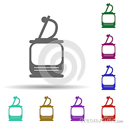Front view transport, funicular in multi color style icon. Simple glyph, flat vector of transport icons for ui and ux, website or Stock Photo