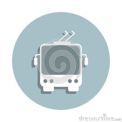 Front view transport, trolleybus badge icon. Simple glyph, flat vector of transport icons for ui and ux, website or mobile Stock Photo