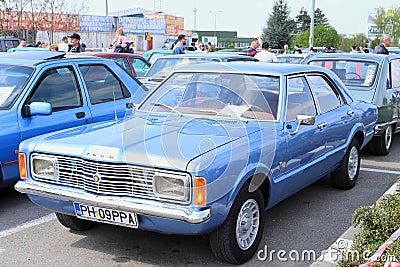 Front view vintage Ford at exhibition Retro & Electro Parade Ploiesti Editorial Stock Photo