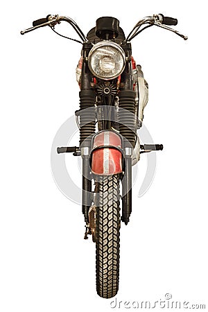 Vintage seventies English red motorcycle Stock Photo