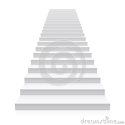 Front view of white staircase Vector Illustration