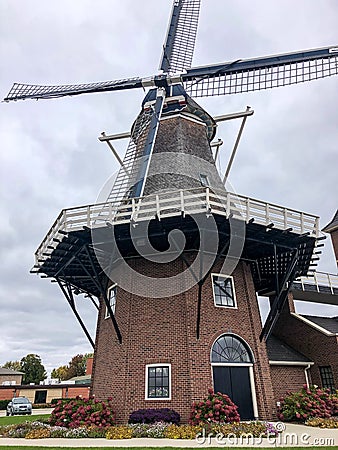 Front view of windmill in Little Chute, Wisconsin Stock Photo