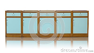 Front View of Wooden Chest of Drawers Stock Photo