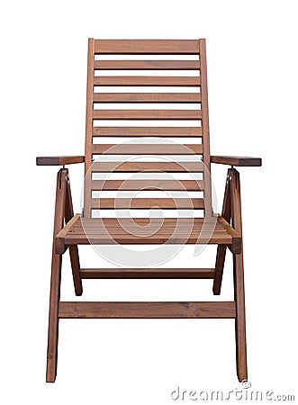 Wooden folding armchair isolated Stock Photo