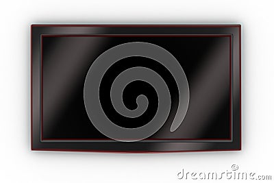 Front of a wall-mounted stylish LCD TV Stock Photo