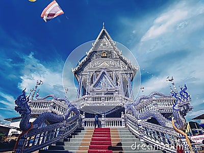 In front of of Wat Paknam Khaem Nu, Chanthaburi, Thailand Editorial Stock Photo