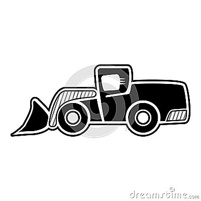 Front wheel loader icon Vector Illustration