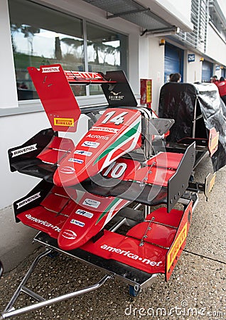 Front wing nose formula racing car parts Editorial Stock Photo