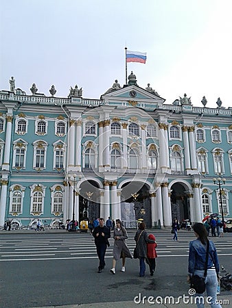 Front of The Winter Palace of Saint Petersburg. Editorial Stock Photo