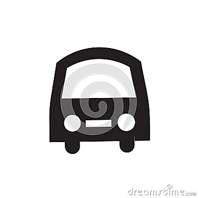 Frontal bus icon vector sign and symbol isolated on white background, Frontal bus logo concept Vector Illustration