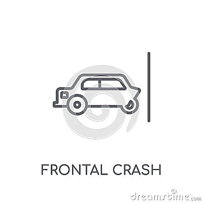 Frontal crash linear icon. Modern outline Frontal crash logo con Vector Illustration