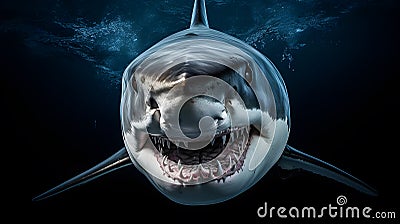 frontal portrait of a white shark Stock Photo