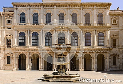 Main facade of the Barberini palace, in Rome Stock Photo