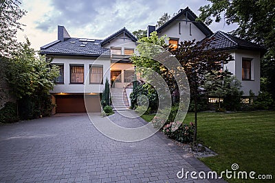 Frontal view of villa Stock Photo