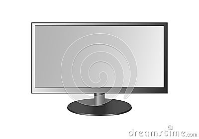 Frontal view of widescreen led or lcd monitor Vector Illustration