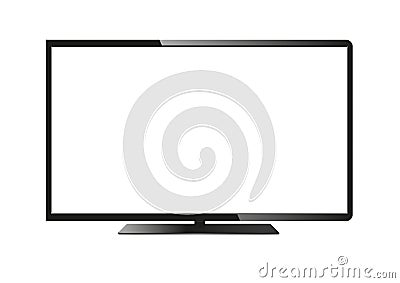 Frontal view of widescreen tv monitor. Vector image Vector Illustration