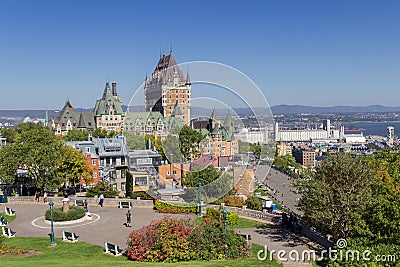 Frontenac castle in Quebec Canada Editorial Stock Photo