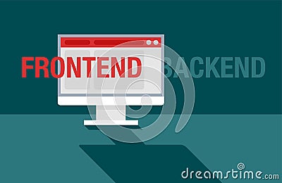 Frontend and Backend development concept Vector Illustration