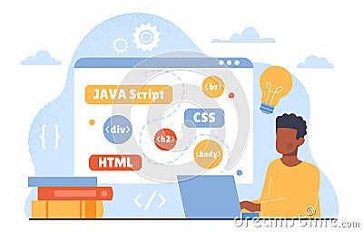 Frontend developer study vector Vector Illustration